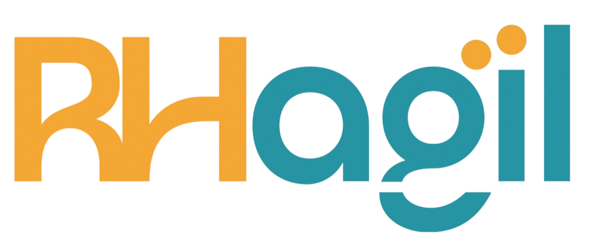 Logo RhAgil colorido sobre branco